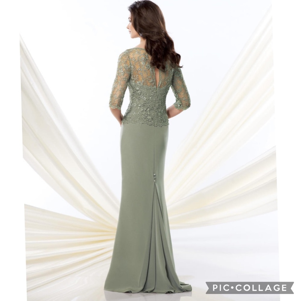 Montage by MonCheri 3/4 length silky crepe gown - Picture 6 of 13